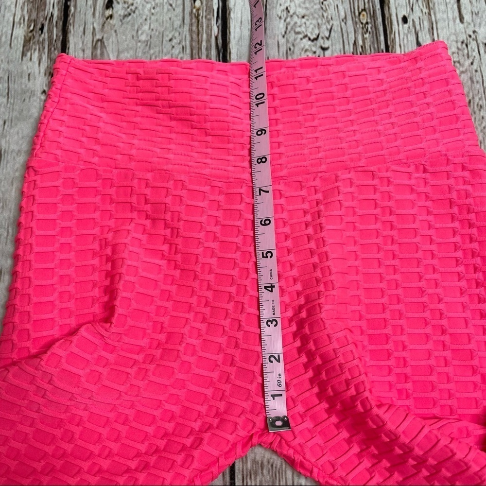 Pink Scrunch Leggings One Size / Medium Textured Booty Butt‎ Lift Compression - Picture 9 of 11